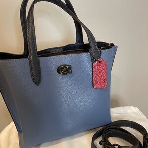 Coach Willow Tote 24 Colorblock Blue NWOT